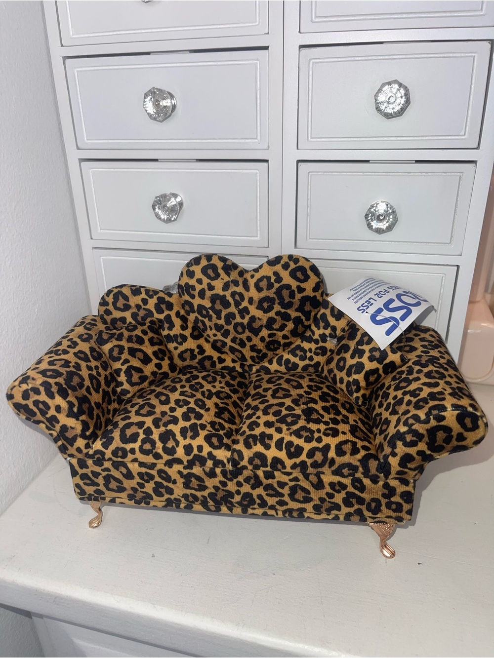 NWT Leopard Print Mini Sofa Decorative Accent - Gold & Black